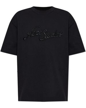 Acne Studios T-Shirt With Embroidered Logo - Black