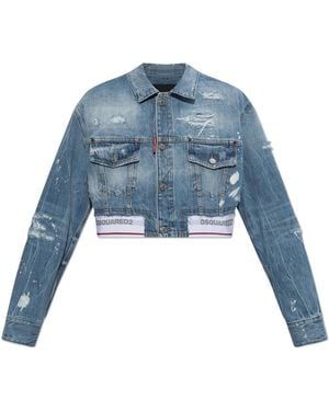 DSquared² Denim Jacket With A 'Vintage' Effect - Blue