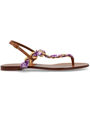 Dolce & Gabbana Sandals With A Brass Applique - Purple