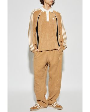 adidas Originals Fleece Pants With Logo - Natural