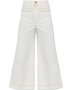 Zimmermann Trousers With Contrasting Stitching - White