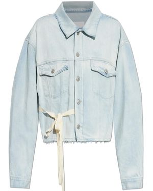 MM6 by Maison Margiela Denim Jacket With Raw Edge Finish - Blue