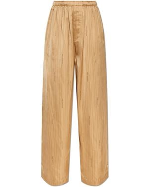 Balenciaga Satin Trousers - Natural