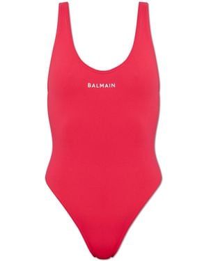 Balmain One-Piece Swimsuit - Red