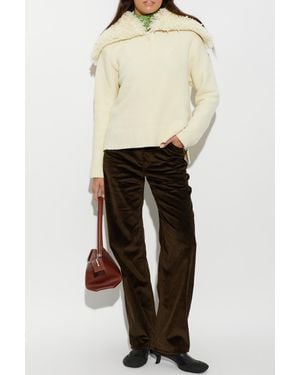 Loewe Wool Turtleneck Sweater - Natural