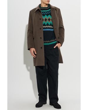 Paul Smith Wool Coat With A Single Vent - Black