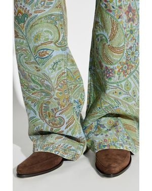 Etro Suede Heeled Mules - Green