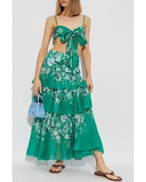 Zimmermann Skirt With Floral Motif - Green
