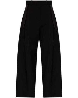Loewe Wool Wide-Leg Trousers - Black