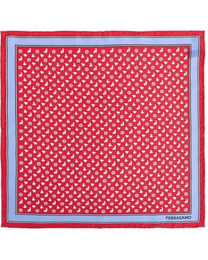 Ferragamo Silk Pocket Square - Red