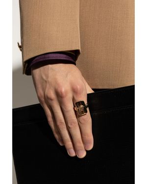 Versace Signet Ring With Medusa's Head - Black