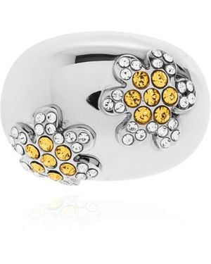 Marni Ring With Shimmering Crystals - Metallic