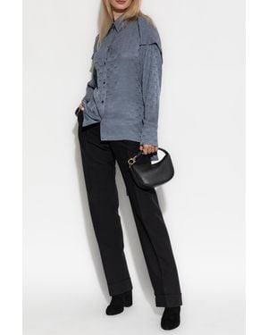 Ferragamo Loose-Fit Shirt With Monogram - Blue