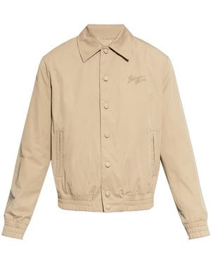 Balmain Jacket With Embroidered Logo - Natural