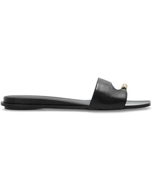 Tory Burch Leather Slippers - White
