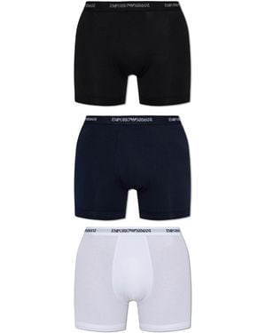 Emporio Armani Triple Pack Of Boxers With Logo - Black