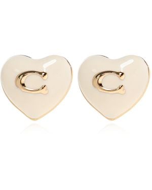 COACH Heart-Shaped Earrings - Natural