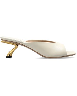 Ferragamo Heeled Mules "Igea" - Natural