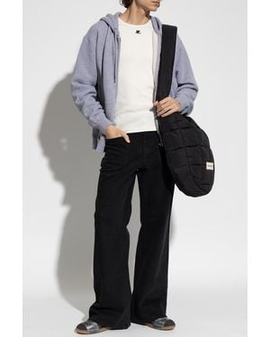 Courreges T-Shirt With Embroidered Logo - Black