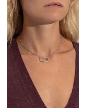 AllSaints Necklace With A Pendant Featuring Sparkling Crystals - Brown