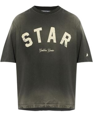 Golden Goose T-Shirt With Logo - Grey