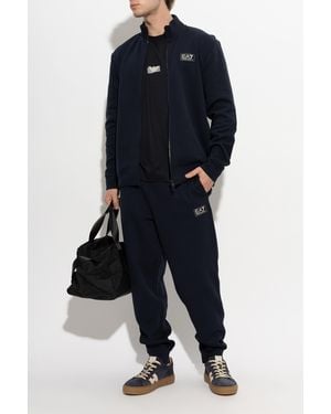 EA7 Set: Sweatshirt And Pants - Blue
