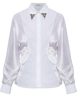 Versace Shirt With Combined Fabrics - White