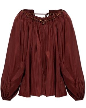 Zimmermann Oversized Silk Top - Red