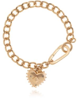AllSaints Bracelet With Heart-Shaped Charm - Metallic
