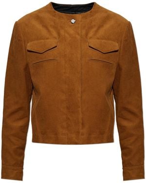 Tory Burch Corduroy Jacket With Pockets - Brown