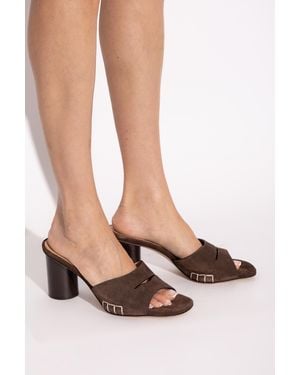 JW Anderson Suede Heeled Mules - Brown