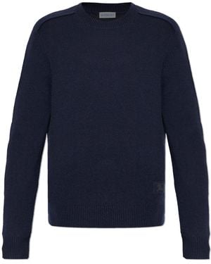 Burberry Cashmere Jumper With A Crew Neck - Blue