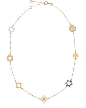 Tory Burch Necklace With Shimmering Crystals - White