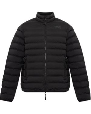 EA7 Insulated Jacket With Stand-Up Collar - Black