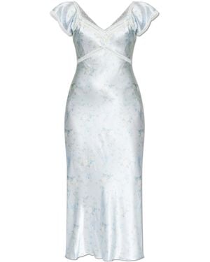 LoveShackFancy Silk Dress 'Eline' - White