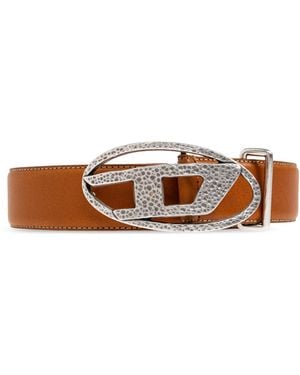 DIESEL Leather Belt 'Oval D Logo' - Brown