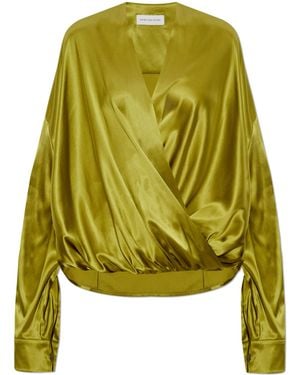 Dries Van Noten Silk Top - Green