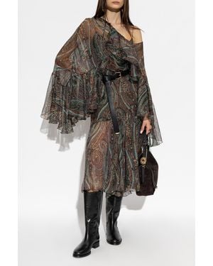 Etro Silk Dress With Pattern - Black