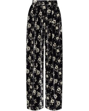 R13 Trousers With A Floral Motif - Black