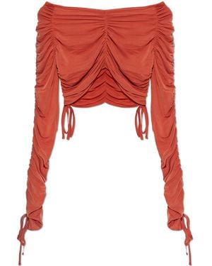 Balmain Short Draped Top - Red