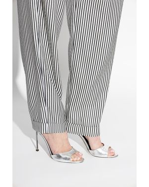 Tom Ford Leather Heeled Sandals - Gray
