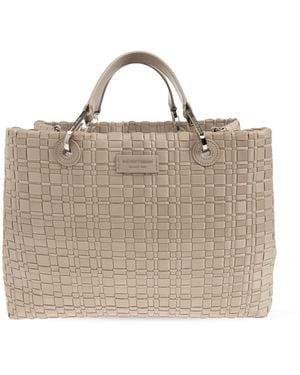 Emporio Armani Bag With Logo Patch - Natural