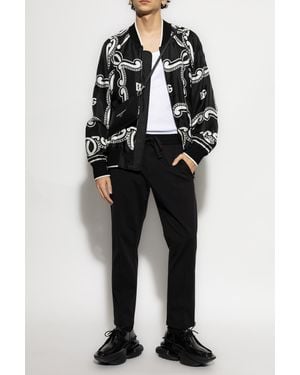 Dolce & Gabbana Silk Bomber Jacket - Black