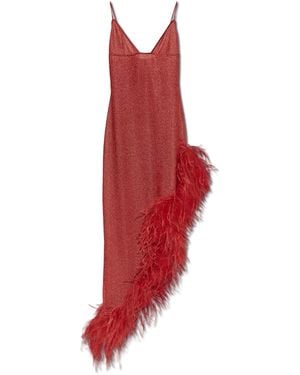 Oséree Feather Dress - Red
