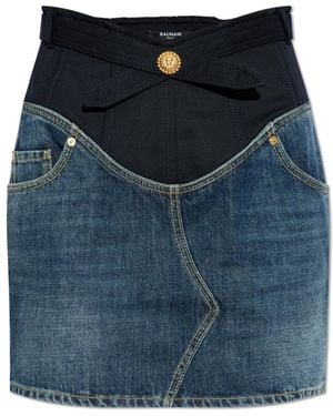 Balmain Denim Skirt - Blue