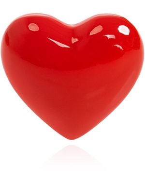 Moschino Ring With Heart Motif - Red