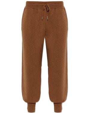 Ami Paris Drawstring Track Pants With Logo Patch - Brown