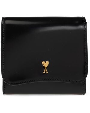 Ami Paris Leather Wallet - Black