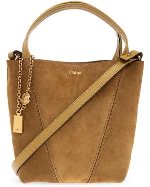 Chloé Shoulder Bag Spin Small' - Brown