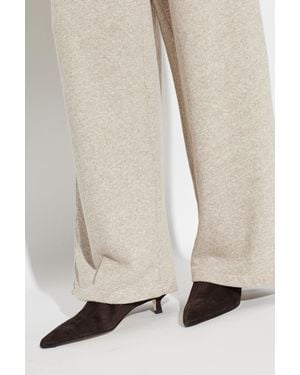 Aeyde Suede Heeled Ankle Boots 'Sofie' - Natural
